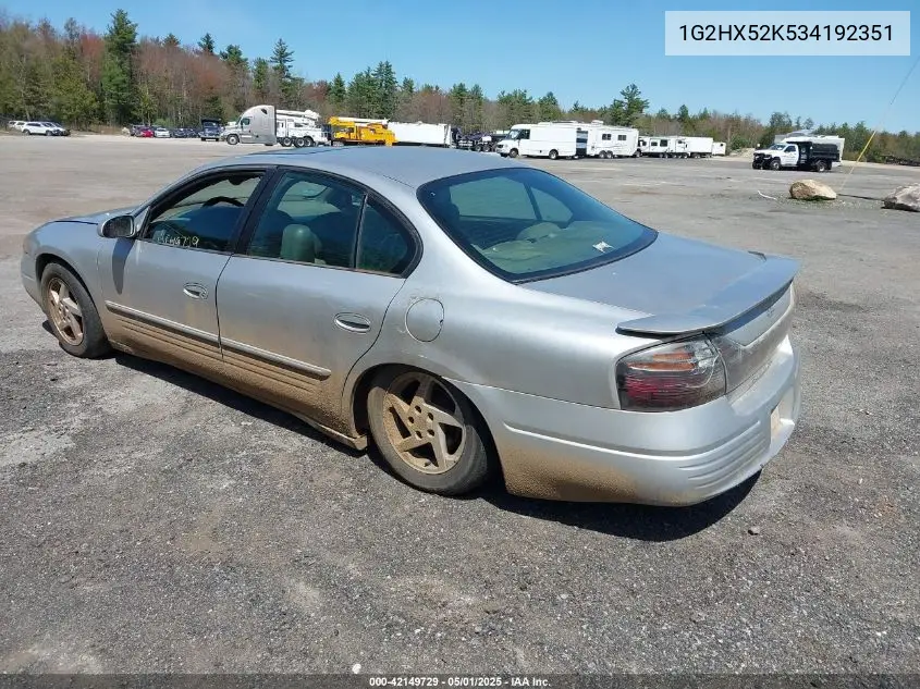 2003 Pontiac Bonneville Se VIN: 1G2HX52K534192351 Lot: 42149729