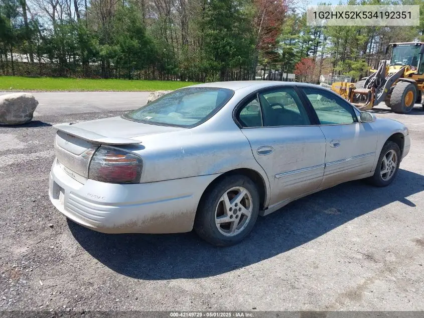 2003 Pontiac Bonneville Se VIN: 1G2HX52K534192351 Lot: 42149729