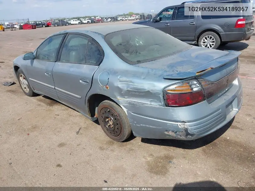 2003 Pontiac Bonneville Se VIN: 1G2HX52K534189367 Lot: 42205318