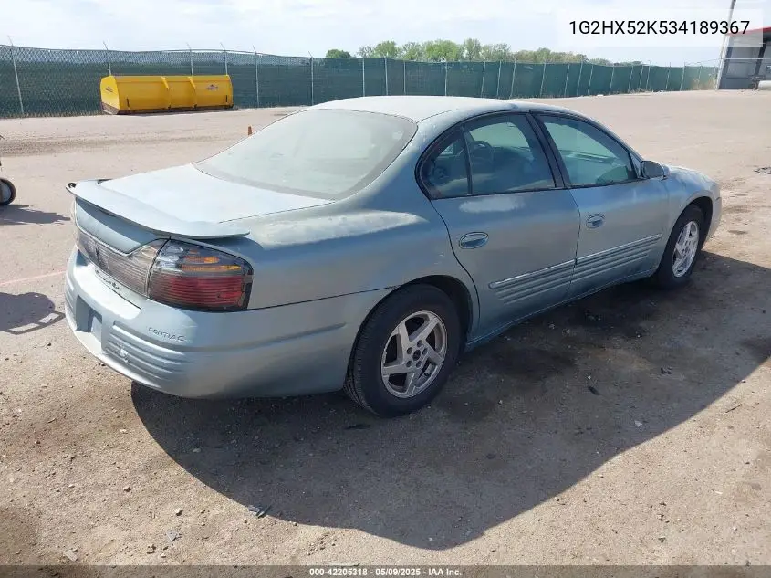 2003 Pontiac Bonneville Se VIN: 1G2HX52K534189367 Lot: 42205318