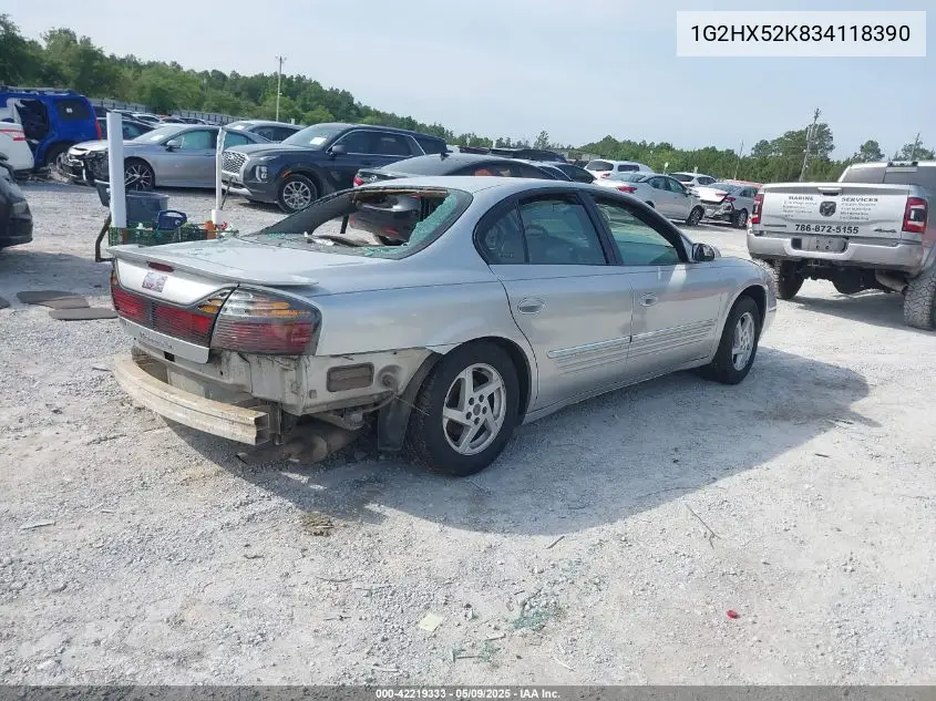 2003 Pontiac Bonneville Se VIN: 1G2HX52K834118390 Lot: 42219333