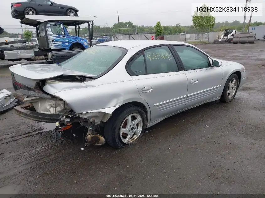 2003 Pontiac Bonneville Se VIN: 1G2HX52K834118938 Lot: 42318633