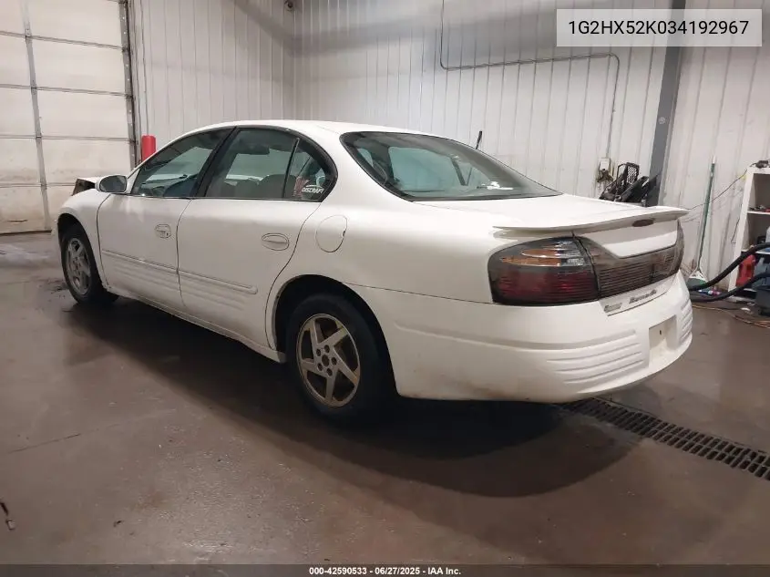2003 Pontiac Bonneville Se VIN: 1G2HX52K034192967 Lot: 42590533