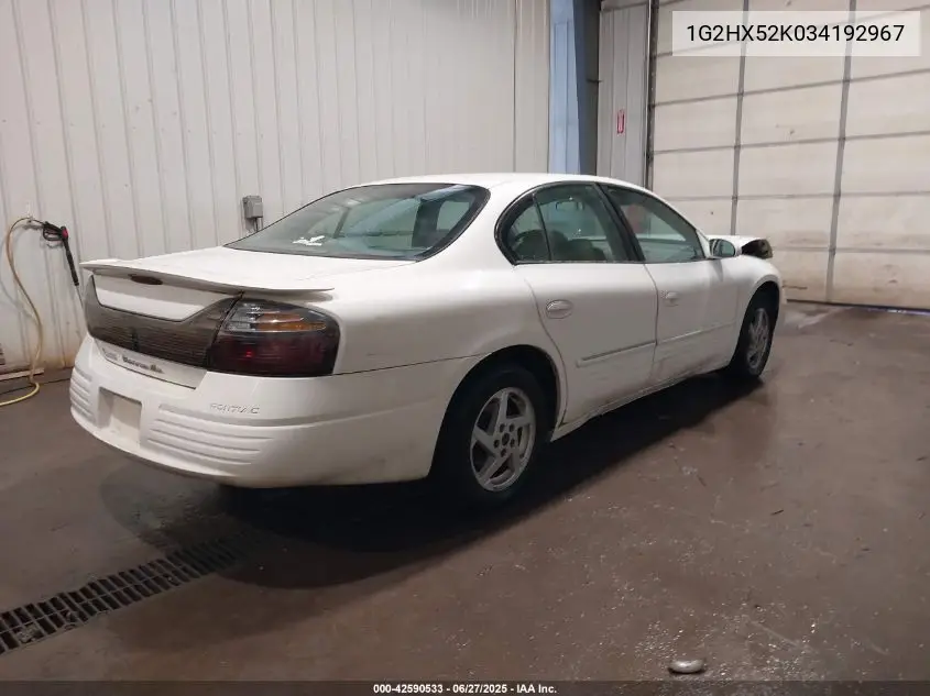 2003 Pontiac Bonneville Se VIN: 1G2HX52K034192967 Lot: 42590533