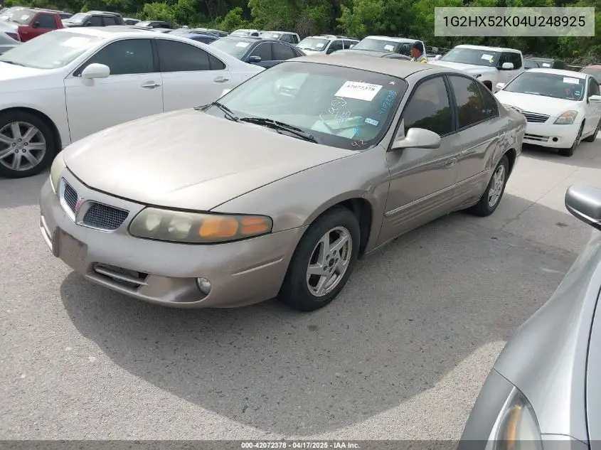 2004 Pontiac Bonneville Se VIN: 1G2HX52K04U248925 Lot: 42072378