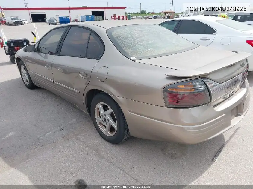 2004 Pontiac Bonneville Se VIN: 1G2HX52K04U248925 Lot: 42072378