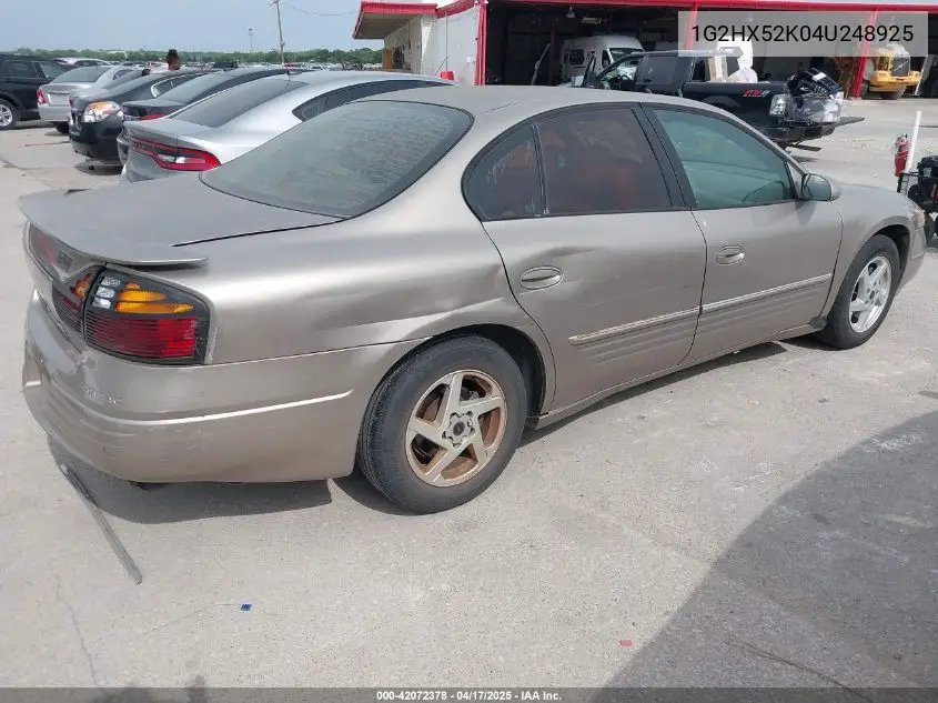 2004 Pontiac Bonneville Se VIN: 1G2HX52K04U248925 Lot: 42072378