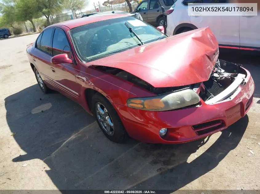 2004 Pontiac Bonneville Se VIN: 1G2HX52K54U178094 Lot: 42223342