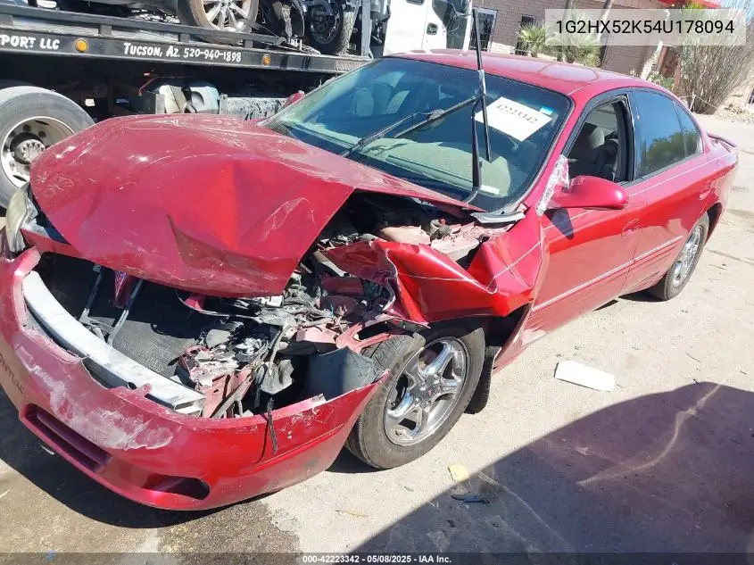 2004 Pontiac Bonneville Se VIN: 1G2HX52K54U178094 Lot: 42223342