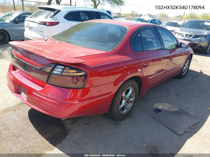 2004 Pontiac Bonneville Se VIN: 1G2HX52K54U178094 Lot: 42223342