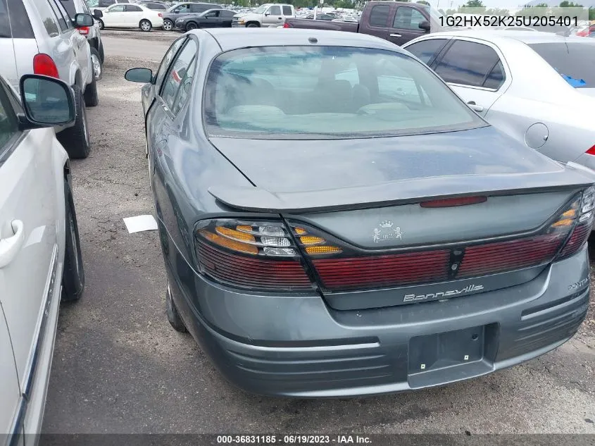 2005 Pontiac Bonneville Se VIN: 1G2HX52K25U205401 Lot: 36831185