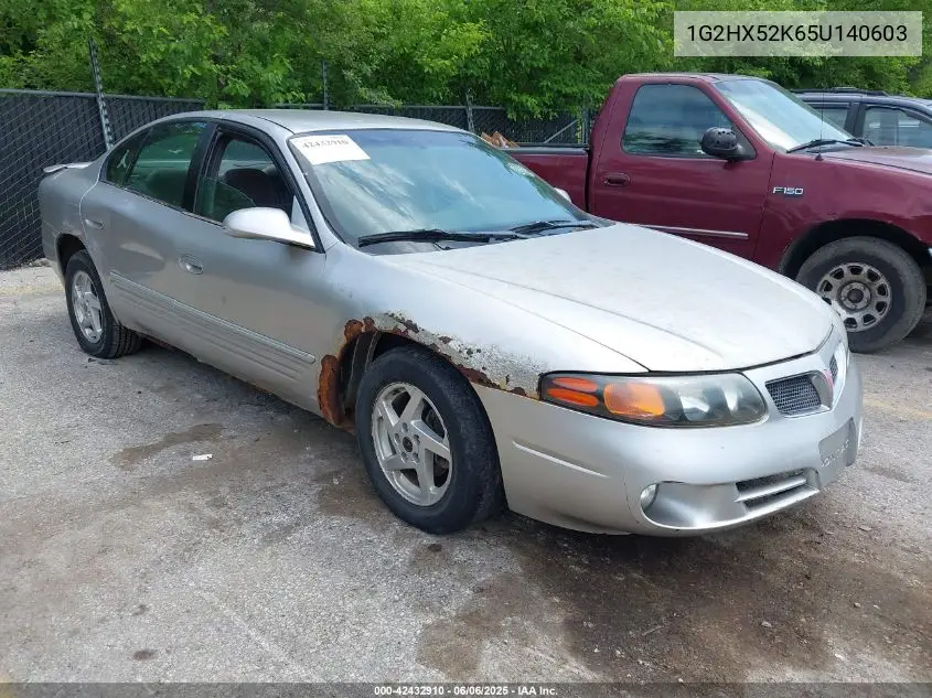 2005 Pontiac Bonneville Se VIN: 1G2HX52K65U140603 Lot: 42432910
