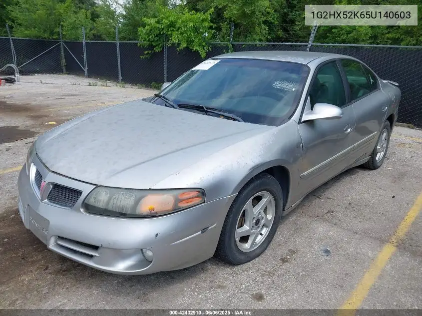 2005 Pontiac Bonneville Se VIN: 1G2HX52K65U140603 Lot: 42432910