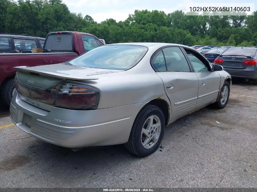 2005 Pontiac Bonneville Se VIN: 1G2HX52K65U140603 Lot: 42432910