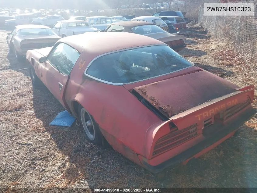 1974 Pontiac Firebird VIN: 2W87SHS10323 Lot: 41499810
