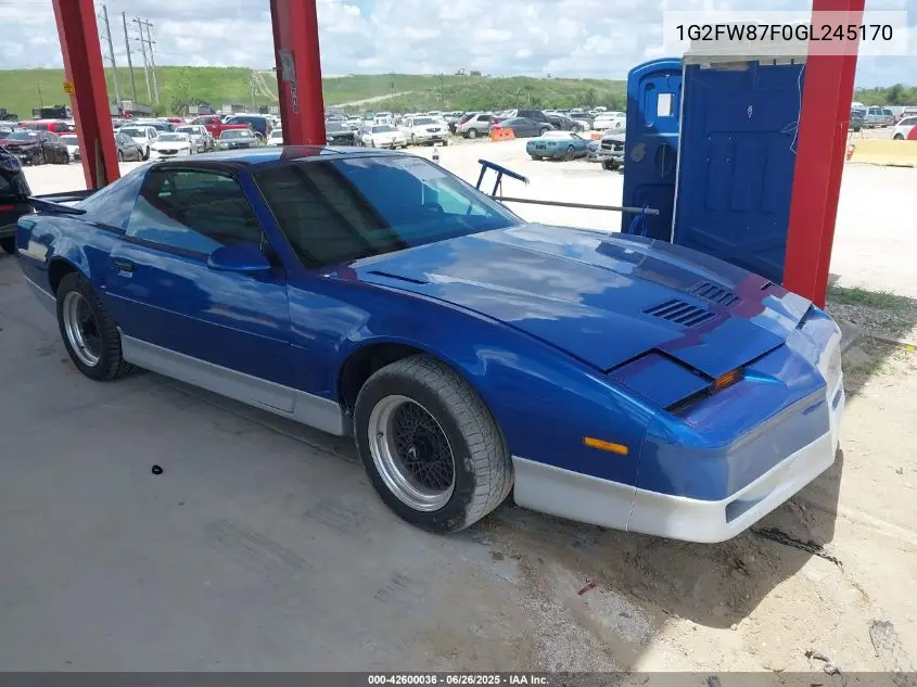 1986 Pontiac Firebird Trans Am VIN: 1G2FW87F0GL245170 Lot: 42600036