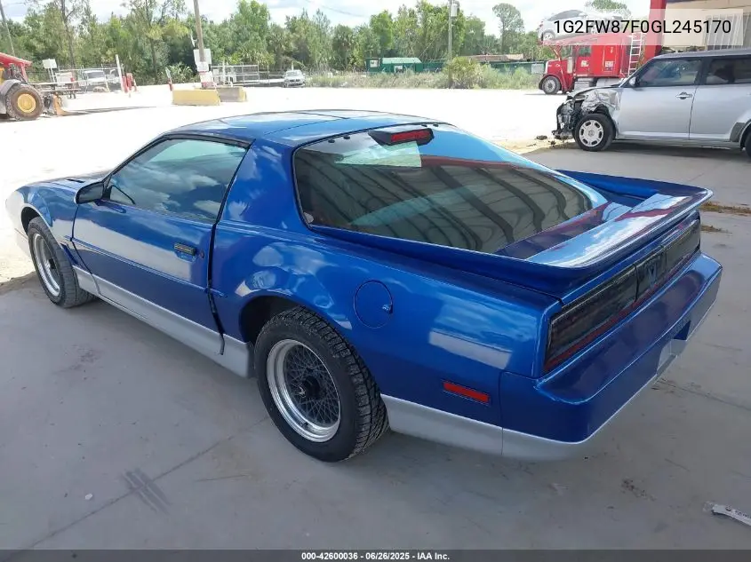 1986 Pontiac Firebird Trans Am VIN: 1G2FW87F0GL245170 Lot: 42600036