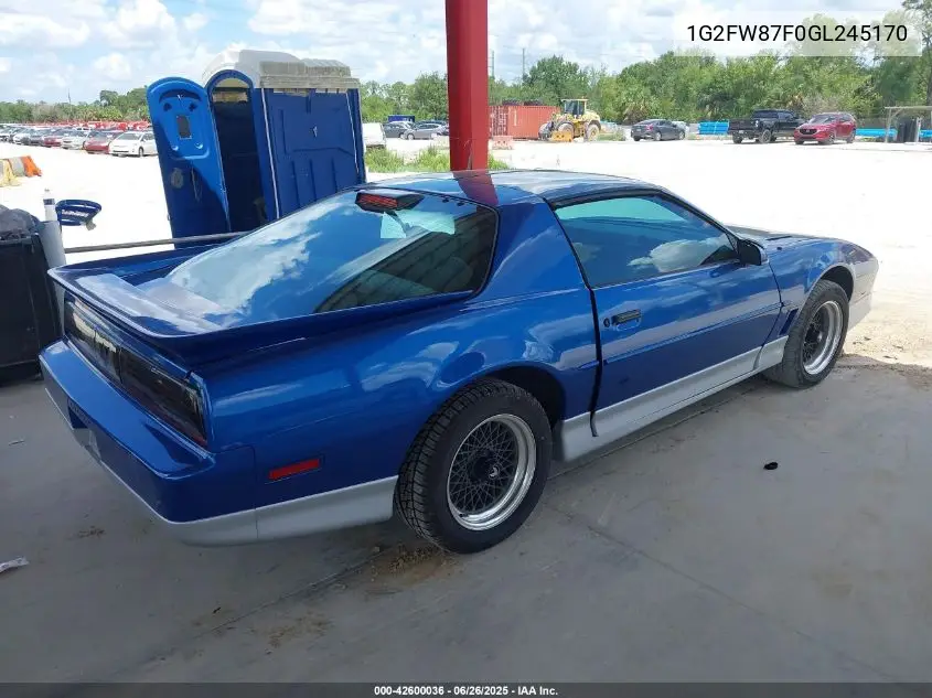 1986 Pontiac Firebird Trans Am VIN: 1G2FW87F0GL245170 Lot: 42600036
