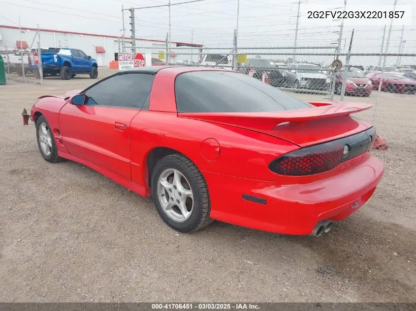 1999 Pontiac Firebird Trans Am VIN: 2G2FV22G3X2201857 Lot: 41706451