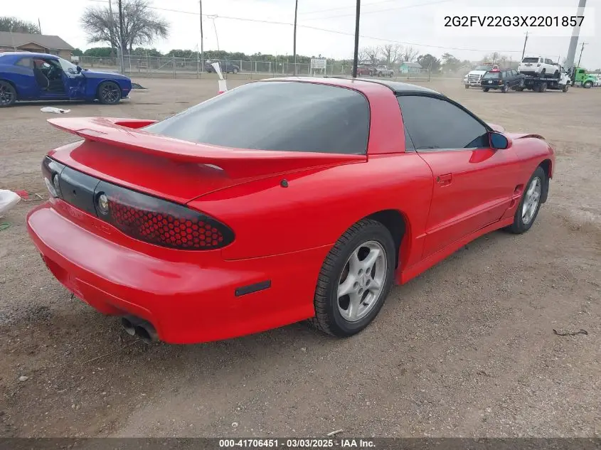 1999 Pontiac Firebird Trans Am VIN: 2G2FV22G3X2201857 Lot: 41706451