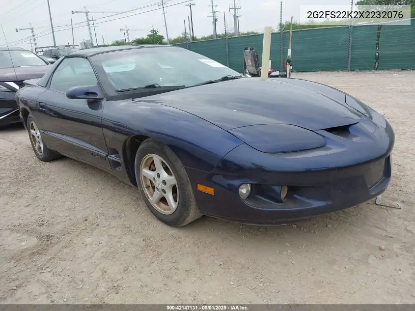 1999 Pontiac Firebird VIN: 2G2FS22K2X2232076 Lot: 42147131