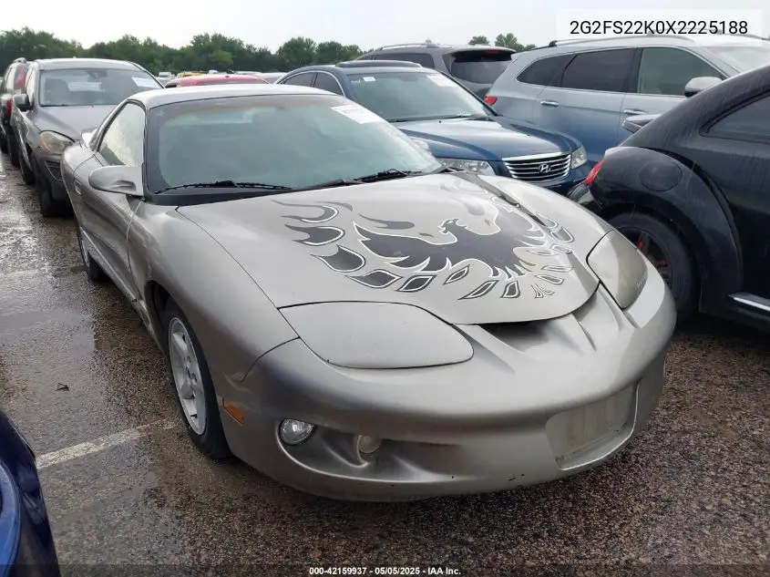 1999 Pontiac Firebird VIN: 2G2FS22K0X2225188 Lot: 42159937