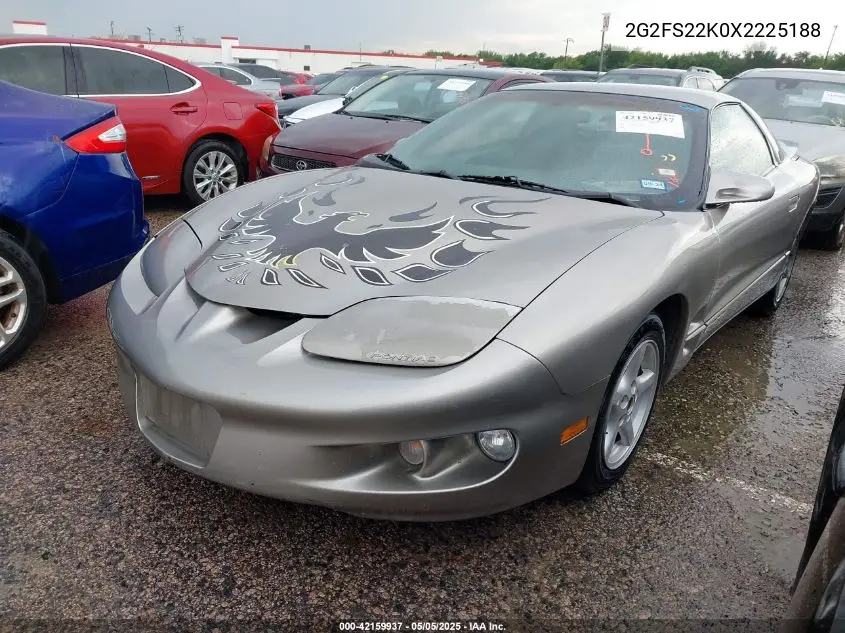 1999 Pontiac Firebird VIN: 2G2FS22K0X2225188 Lot: 42159937