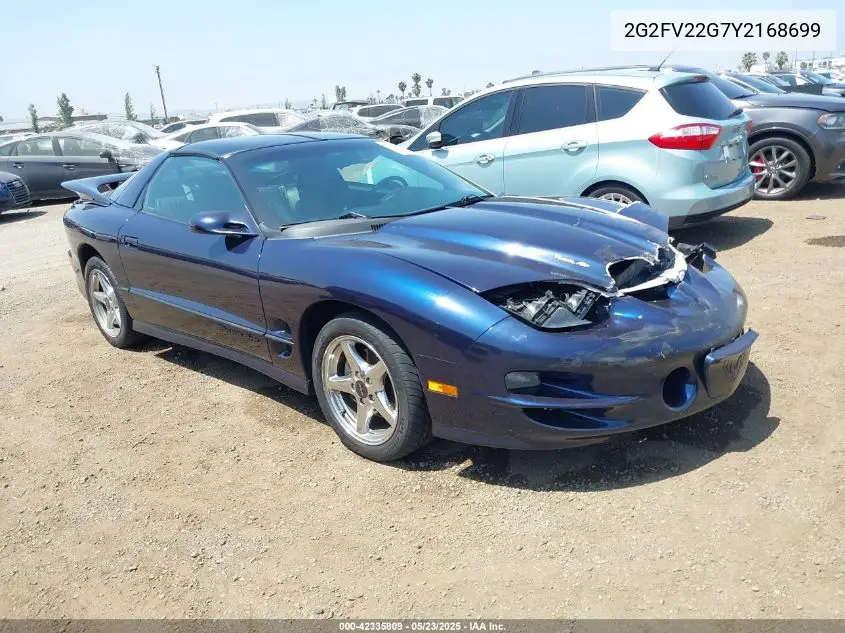 2000 Pontiac Firebird Trans Am VIN: 2G2FV22G7Y2168699 Lot: 42335809