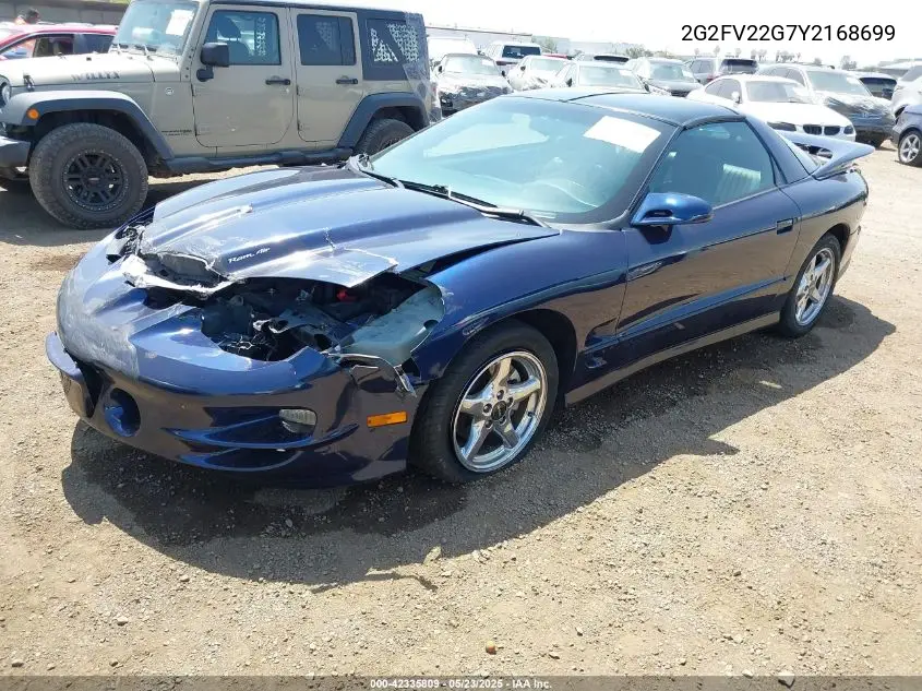 2000 Pontiac Firebird Trans Am VIN: 2G2FV22G7Y2168699 Lot: 42335809