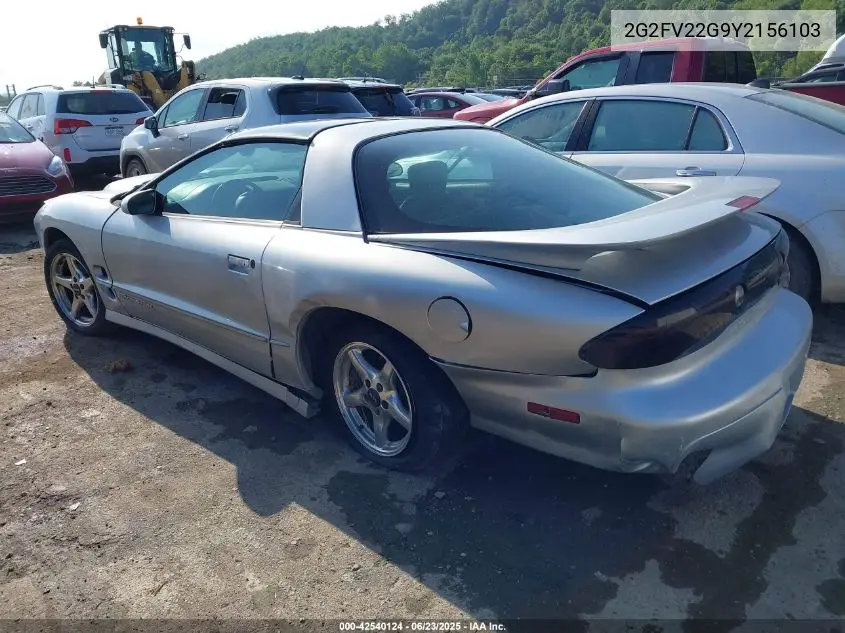 2000 Pontiac Firebird Trans Am VIN: 2G2FV22G9Y2156103 Lot: 42540124