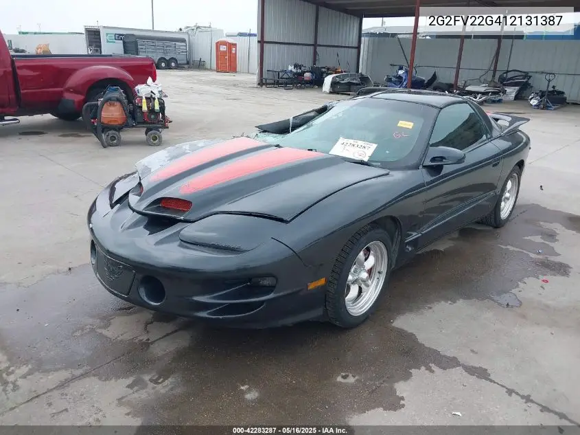 2001 Pontiac Firebird Formula VIN: 2G2FV22G412131387 Lot: 42283287