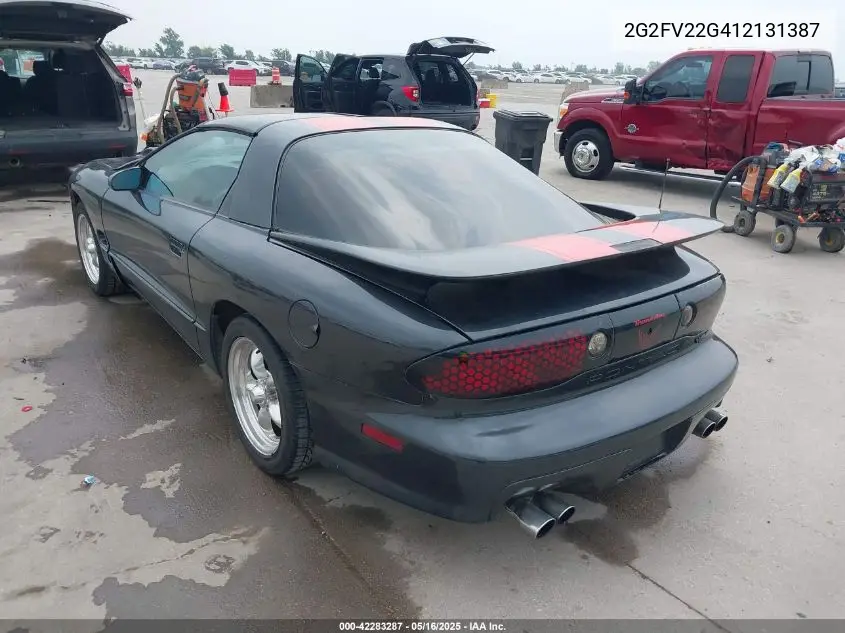 2001 Pontiac Firebird Formula VIN: 2G2FV22G412131387 Lot: 42283287