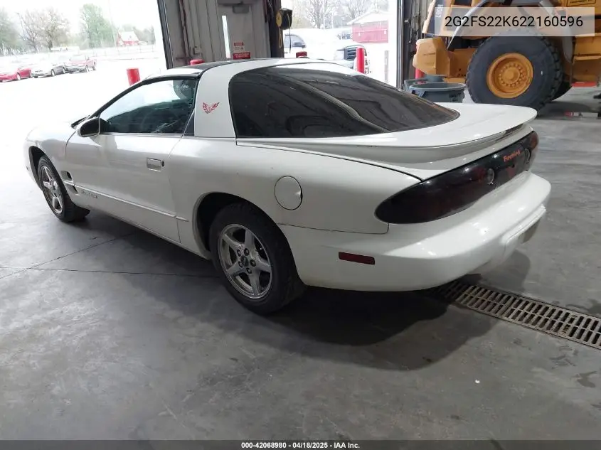 2002 Pontiac Firebird VIN: 2G2FS22K622160596 Lot: 42068980