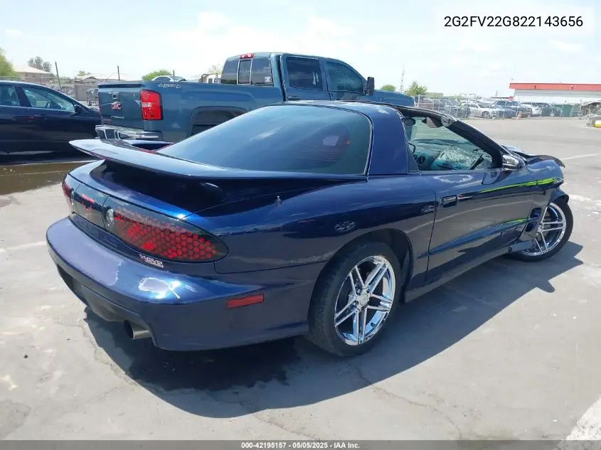 2002 Pontiac Firebird Trans Am VIN: 2G2FV22G822143656 Lot: 42195157
