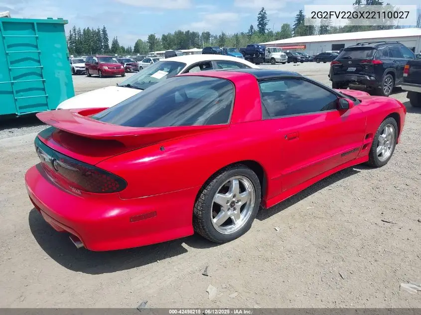 2002 Pontiac Firebird Trans Am VIN: 2G2FV22GX22110027 Lot: 42498215