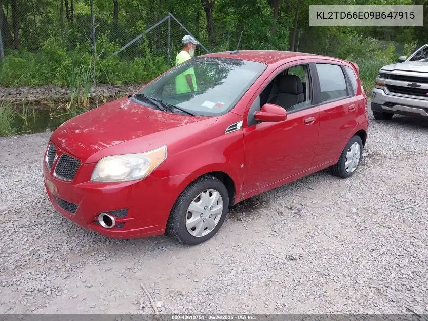 2009 Pontiac G3 VIN: KL2TD66E09B647915 Lot: 42610754