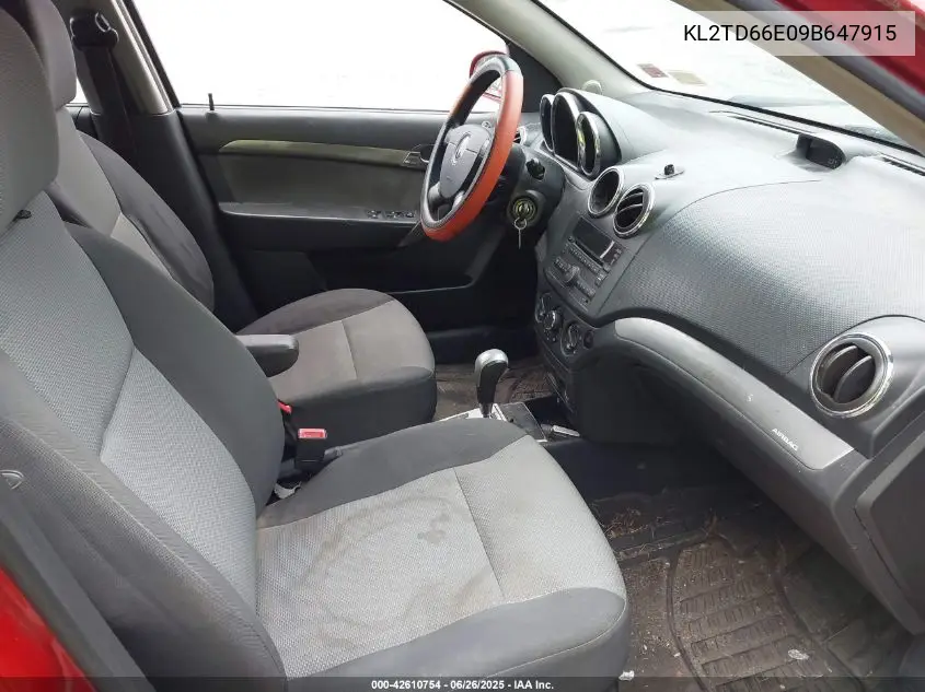 2009 Pontiac G3 VIN: KL2TD66E09B647915 Lot: 42610754
