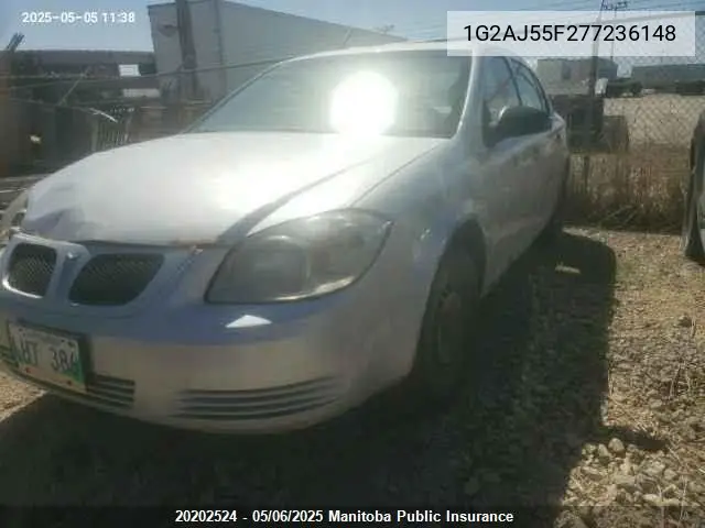 2007 Pontiac G5 VIN: 1G2AJ55F277236148 Lot: 20202524