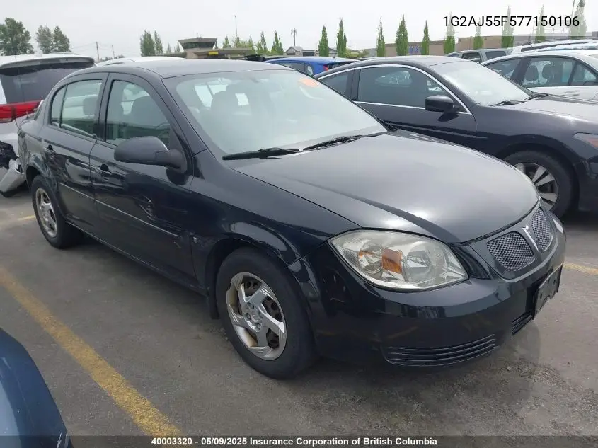2007 Pontiac G5 VIN: 1G2AJ55F577150106 Lot: 40003320