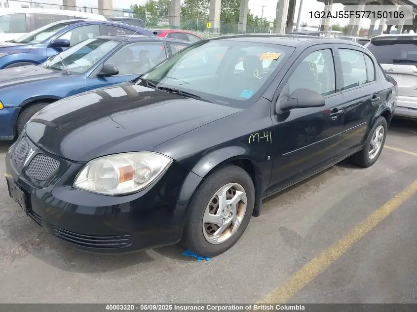 2007 Pontiac G5 VIN: 1G2AJ55F577150106 Lot: 40003320