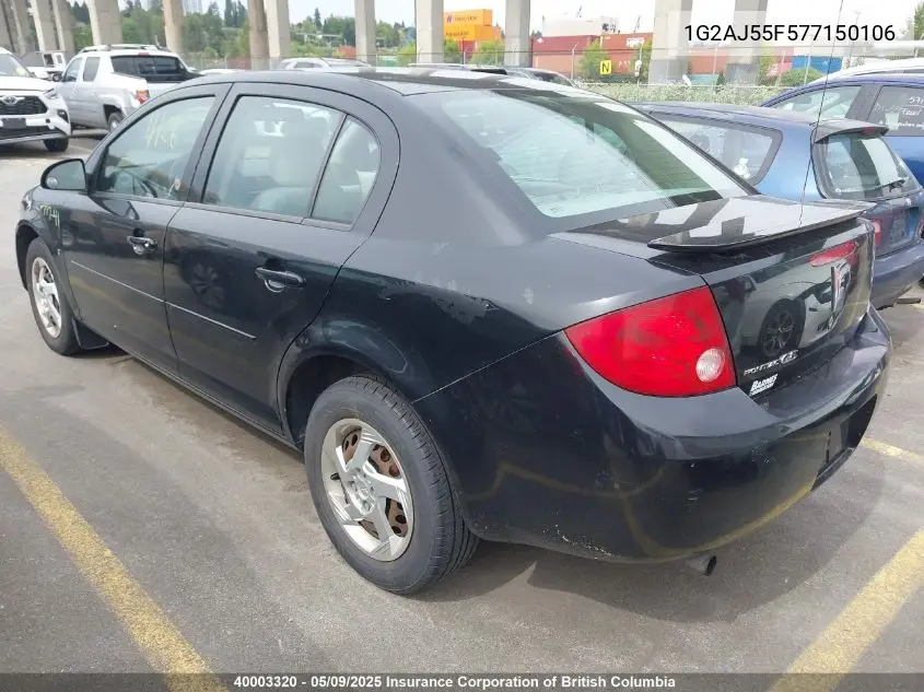 2007 Pontiac G5 VIN: 1G2AJ55F577150106 Lot: 40003320