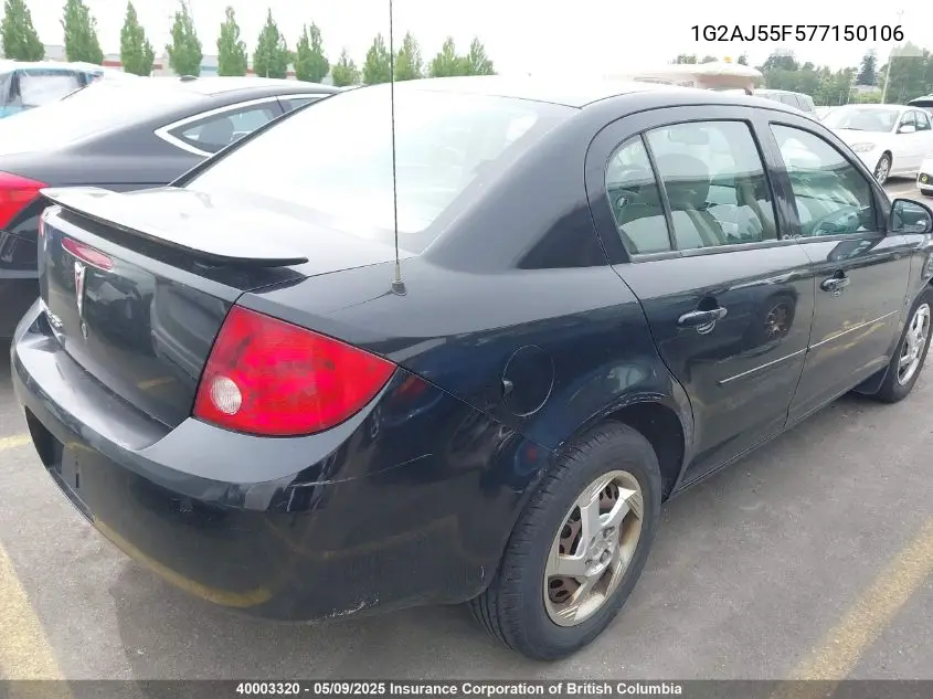 2007 Pontiac G5 VIN: 1G2AJ55F577150106 Lot: 40003320