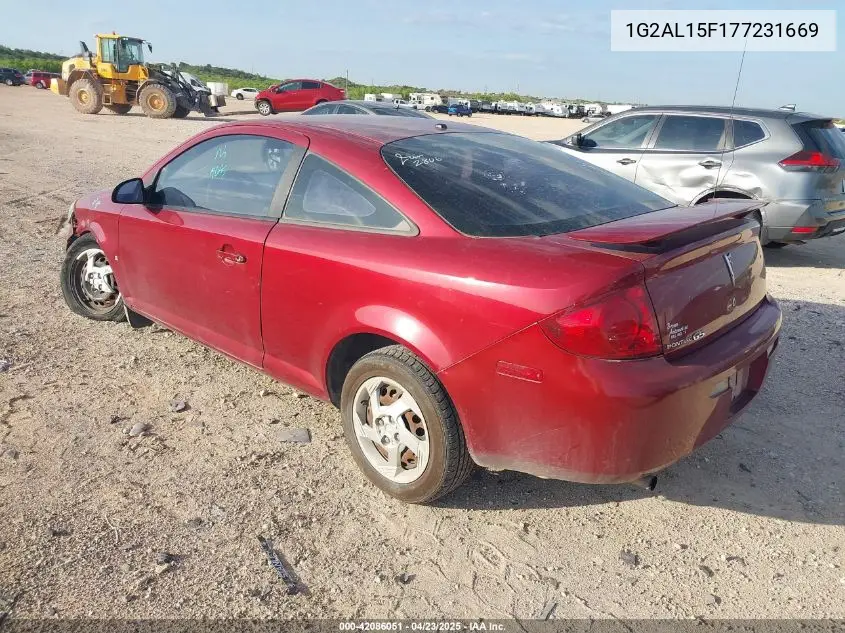 2007 Pontiac G5 VIN: 1G2AL15F177231669 Lot: 42086051