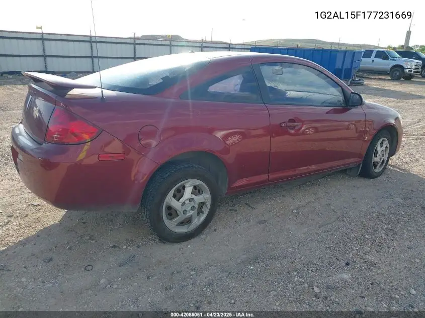 2007 Pontiac G5 VIN: 1G2AL15F177231669 Lot: 42086051