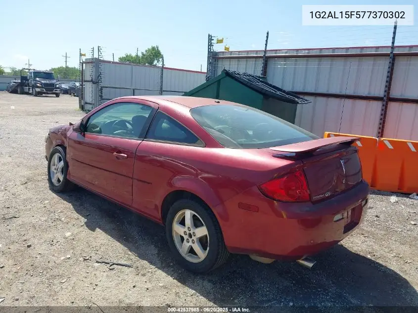 2007 Pontiac G5 VIN: 1G2AL15F577370302 Lot: 42537985