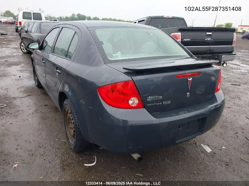 2008 Pontiac G5 Se VIN: 1G2AL55F287351408 Lot: 12333414