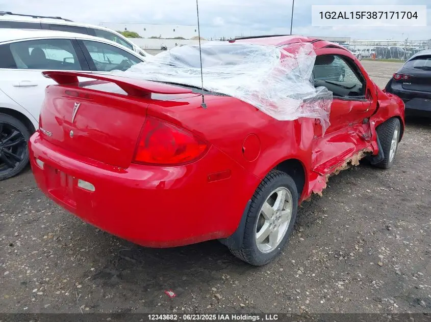 2008 Pontiac G5 Se VIN: 1G2AL15F387171704 Lot: 12343682