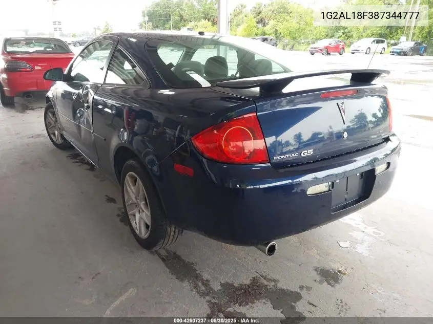 2008 Pontiac G5 VIN: 1G2AL18F387344777 Lot: 42607237