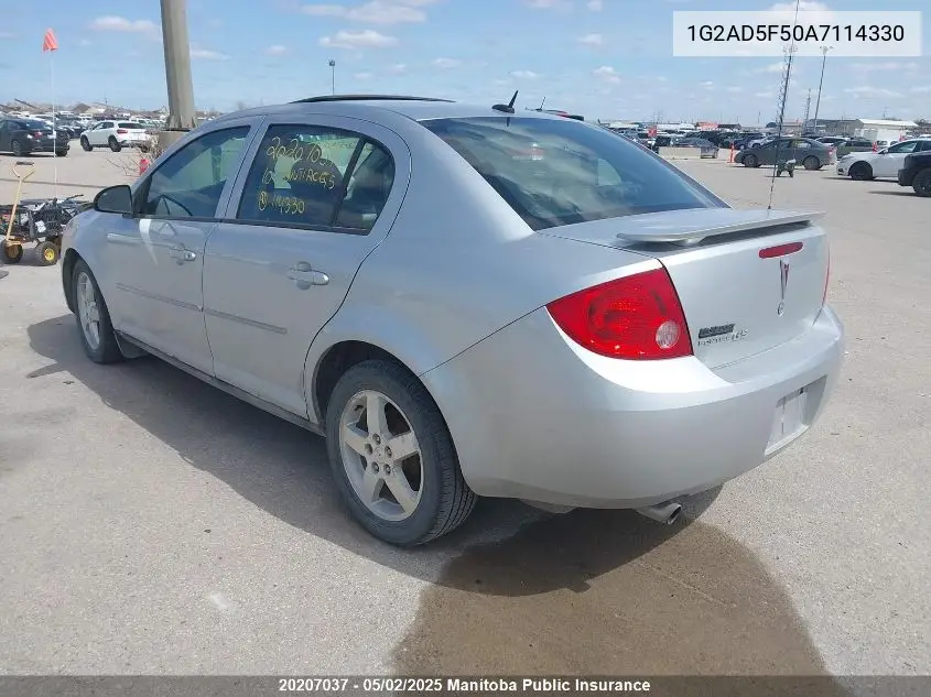 2010 Pontiac G5 Se VIN: 1G2AD5F50A7114330 Lot: 20207037