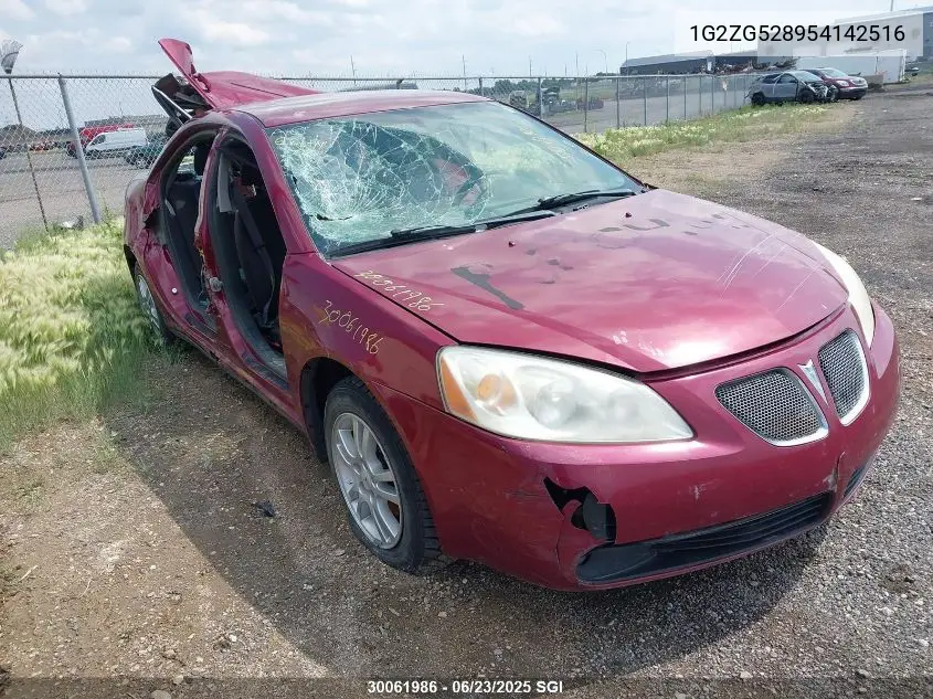 2005 Pontiac G6 VIN: 1G2ZG528954142516 Lot: 30061986